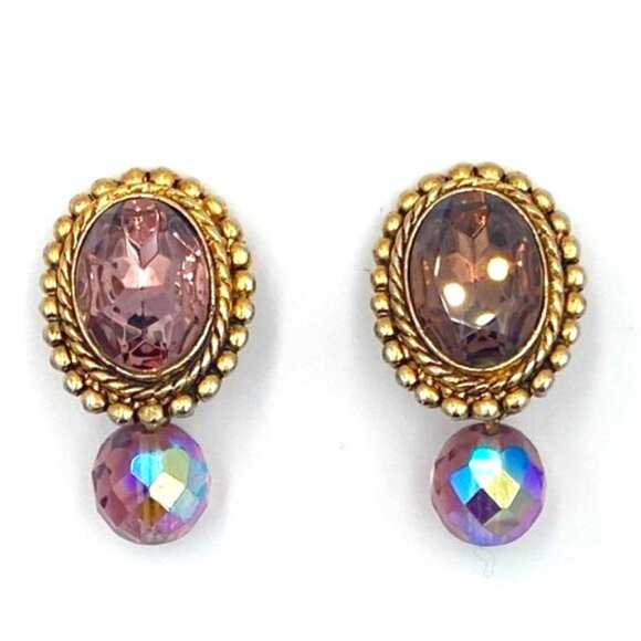 Vtg Blair Delmonico Choker Necklace & Earrings Set Multicolored Faceted Beads - Picture 4 of 6